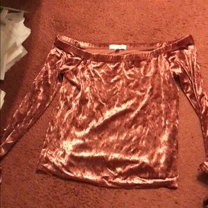 velvet pink long sleeve shirt